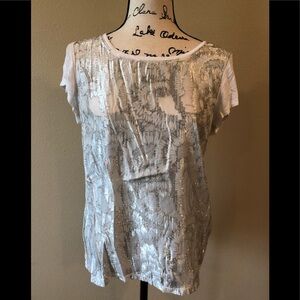 Metallic white t shirt